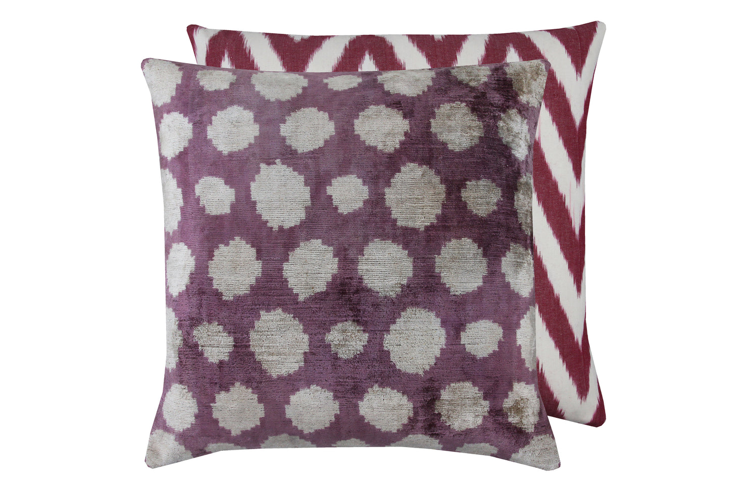 Luxury Ikat Silk Velvet Cushion Cover only - Handwoven Silk, Linen Back, Limited Edition Home Decor