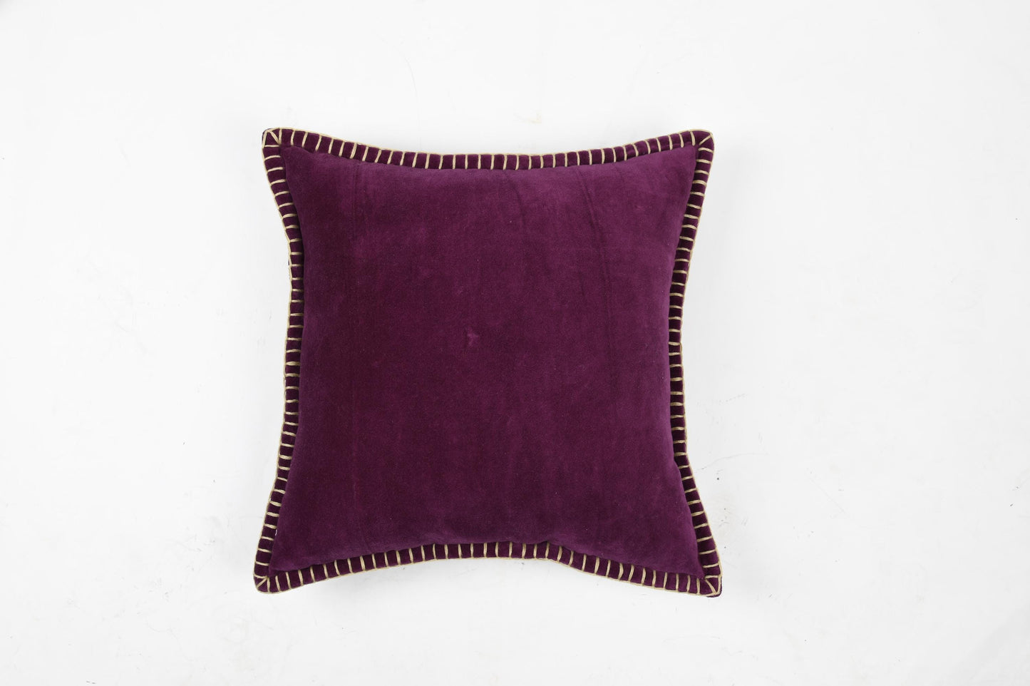 Velvet Embroidered Border Cushion Cover
