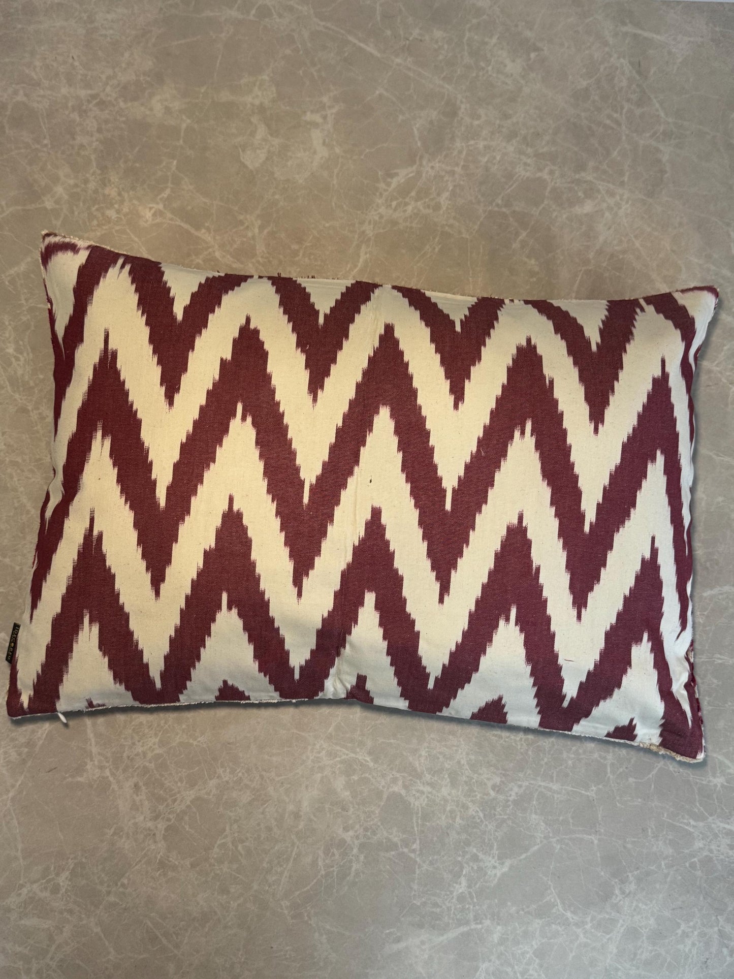 Luxury Silk Velvet Ikat Cushion Cover only , Handwoven Silk ,Linen Back ,Limited edition decor