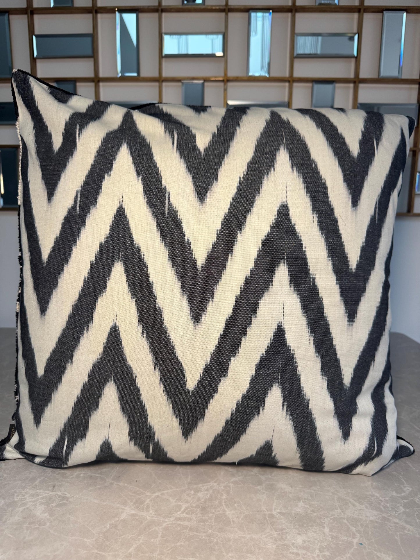Luxury Ikat Silk Velvet Cushion covers only , Handwoven Silk , Linen back ,Limited Edition Home decor