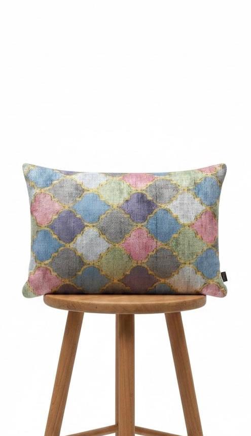 Luxury Ikat Silk Velvet Reversible Cushion Cover only -Handwoven Silk ,ikat Linen Back ,Limited Edition Home Decor.