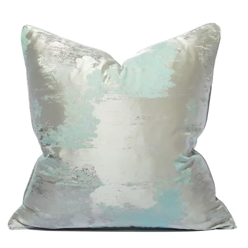 Luminous Mint & Platinum Accent Cushion Cover .
