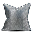 Metallic Silver & Navy Woven Jacquard Accent Cushion