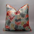 Textured Metallic Jacquard Accent Cushion with Velvet Backing & Vibrant Piping