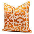 Saffron Sunburst Woven Throw Pillow – Vibrant Textured Abstract Damask Cushion