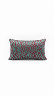 The Emerald & Garnet Ikat Lumbar Cushion cover .