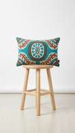 The Mosaic Dream: Pastel Moroccan Ogee Silk-Velvet Cushion