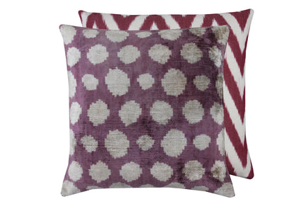 Luxury Ikat Silk Velvet Cushion Cover only - Handwoven Silk, Linen Back, Limited Edition Home Decor