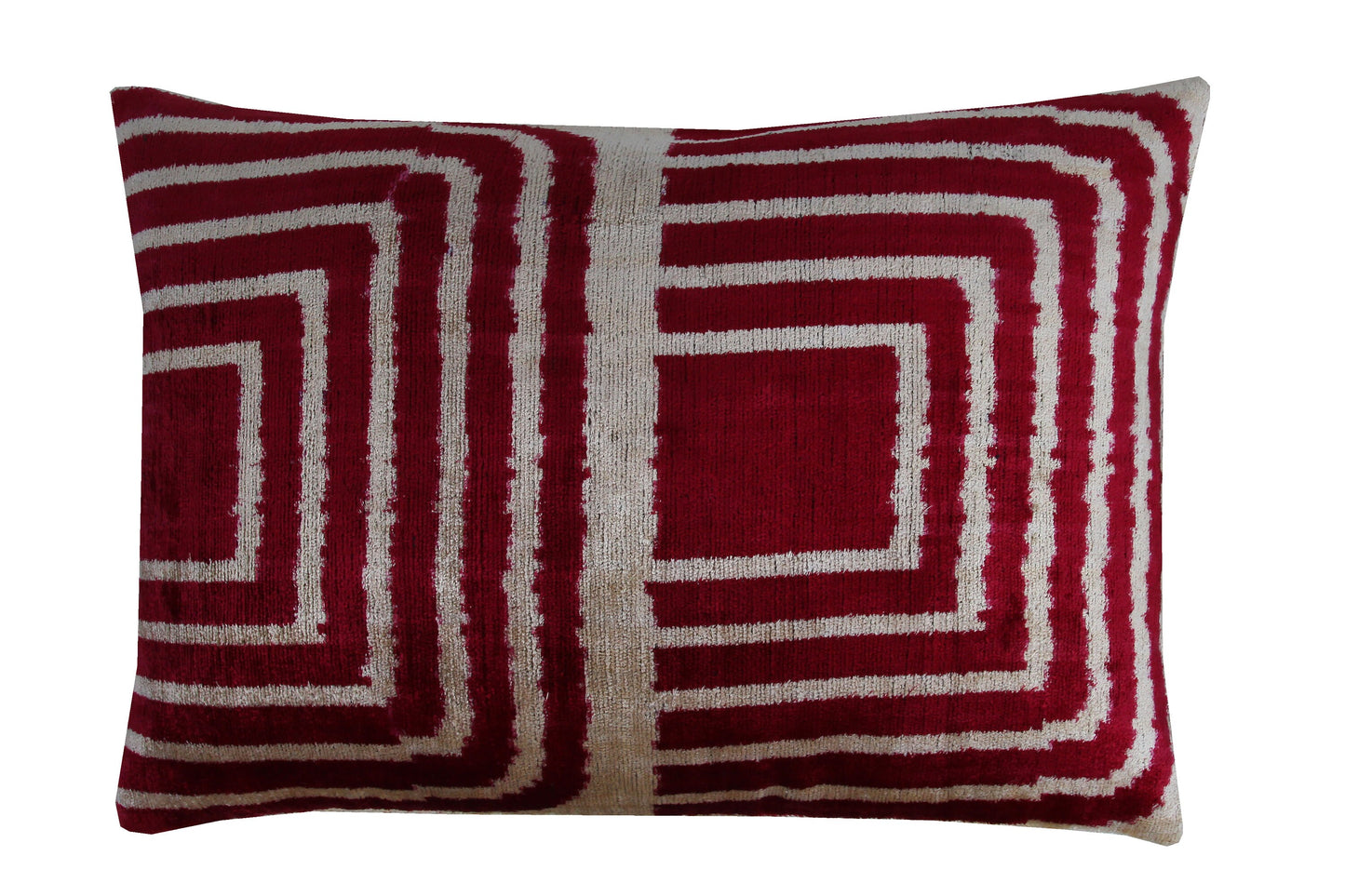 Luxury Silk Velvet Ikat Cushion Cover only , Handwoven Silk ,Linen Back ,Limited edition decor