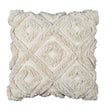 Cream Tufted Diamond Pillow Cover, Textured Boho Cotton Cushion Case 50x50cm
