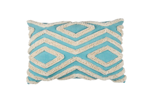 Blue Boho Woven Cushion Cover UK, Abstract Art Throw Pillows Covers For Living Room, Sofa, Bedroom or Office Home Decor