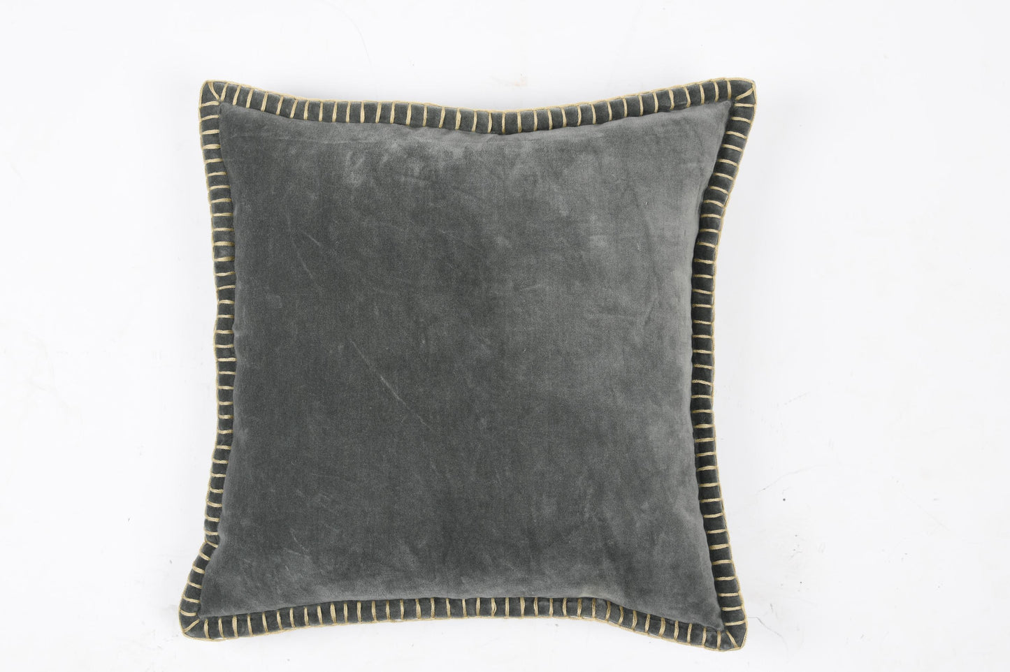 Velvet Embroidered Border Cushion Cover