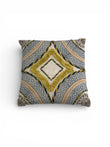 Mustard Yellow and Navy Geometric Hand Blockprint Cotton Cushion cover