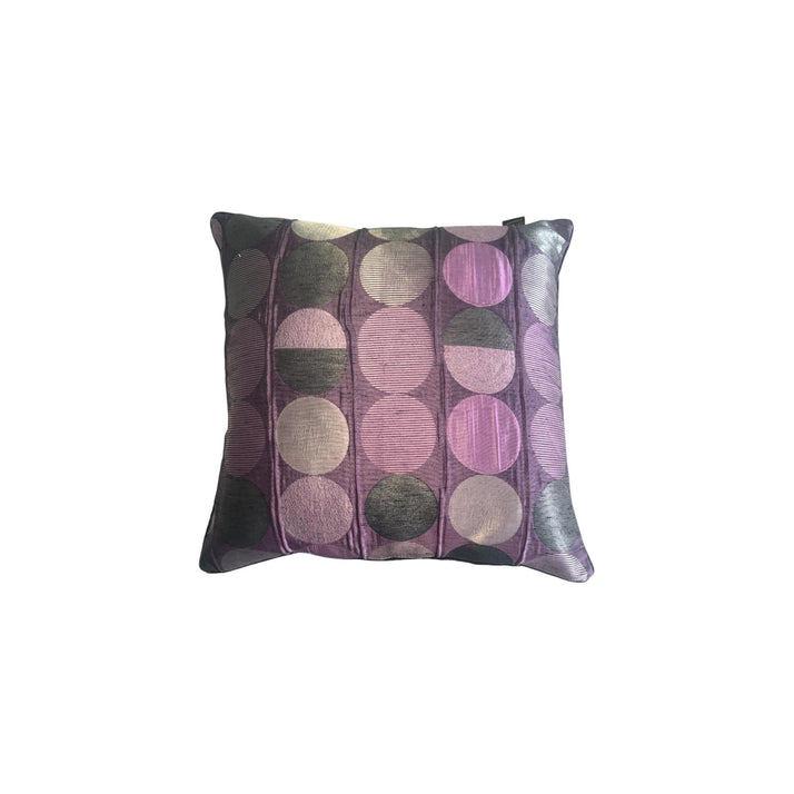 Limited Edition Piped Cushion Cover, Purple Green Circles, 18x18 Inch