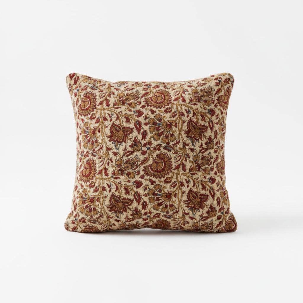 Indian Block Printed Pure Cotton Double -sided cushion cover only .