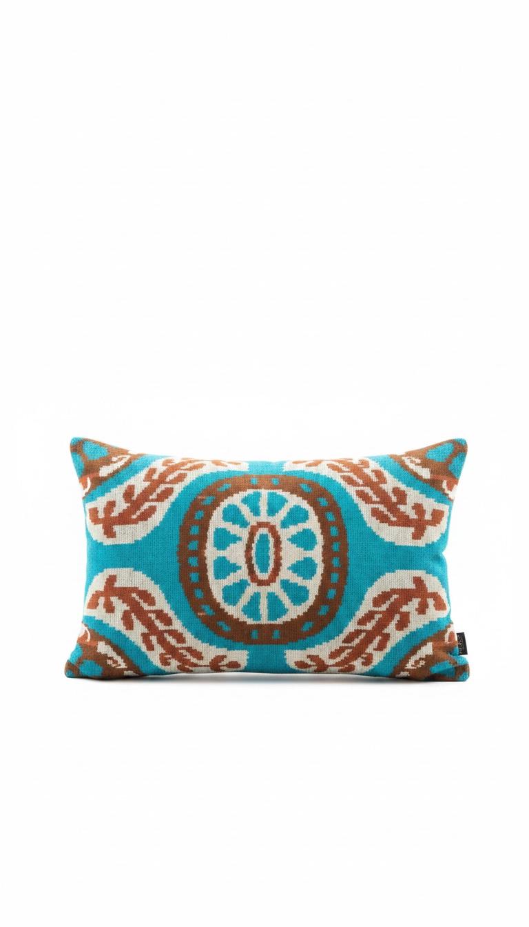 Luxury Ikat Silk Velvet Reversable Cushion Cover only - Handwoven Silk , Ikat Linen Back ,Limited Edition Home Decor.