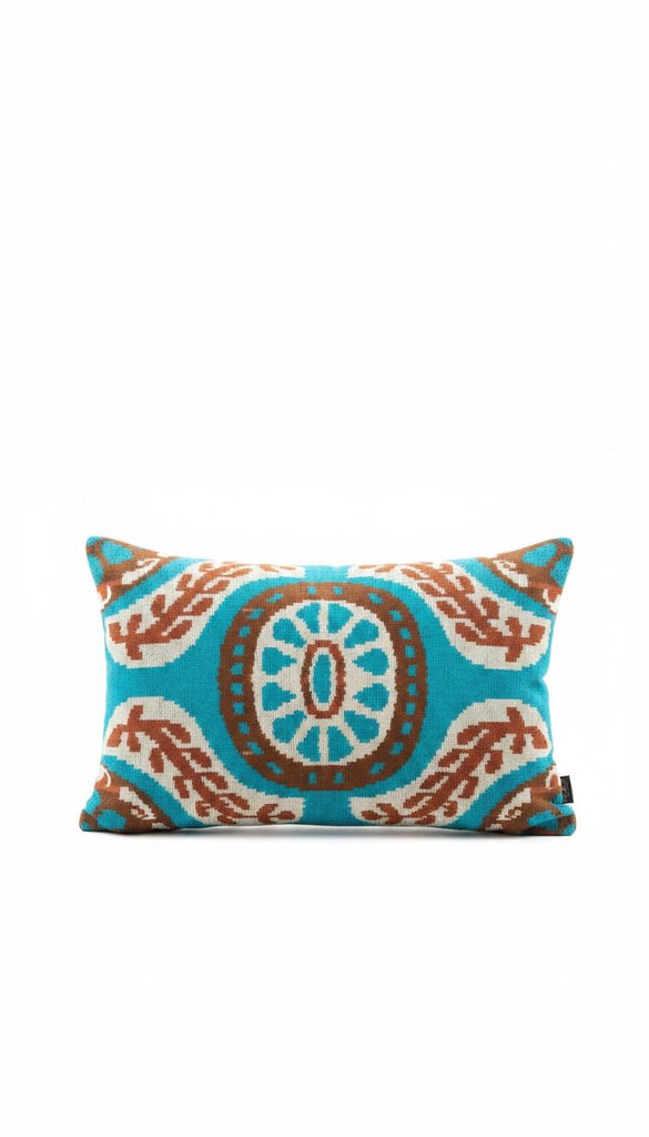 Luxury Ikat Silk Velvet Reversable Cushion Cover only - Handwoven Silk , Ikat Linen Back ,Limited Edition Home Decor.