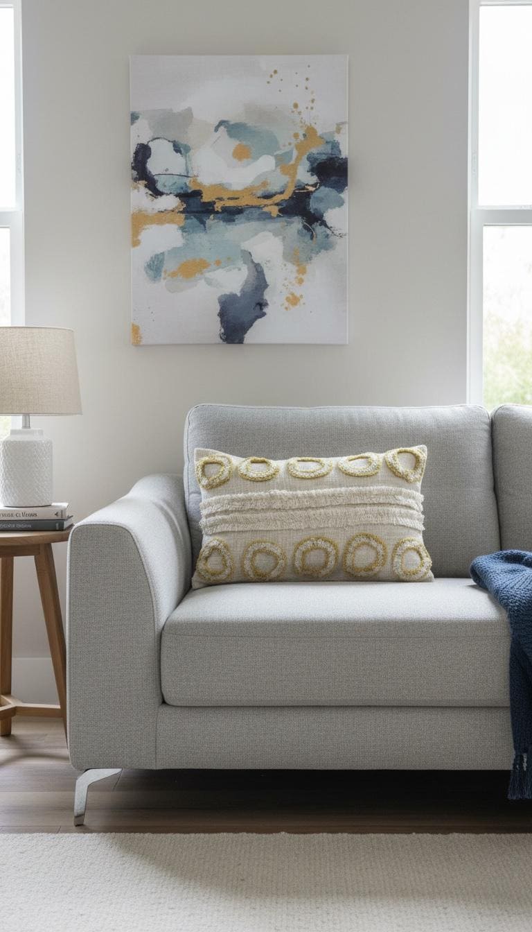 Yellow Ochre Boho tufted lumbar pillow cover-Cream Woven embroidered cushion 30x50cm-Mustard Geometric Textured pillow