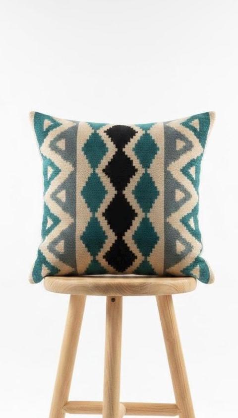 Luxury Ikat Silk Velvet Reversible   Cushion Cover only - Handwoven Silk, Linen Ikat printed Back, Limited Edition Home Decor.