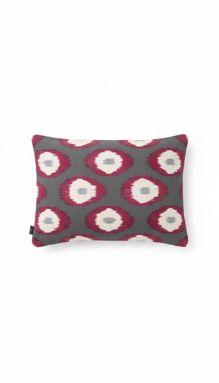 Luxury Ikat Silk Velvet Reversible Cushion Cover only -Handwoven Silk ,ikat Linen Back ,Limited Edition Home Decor.