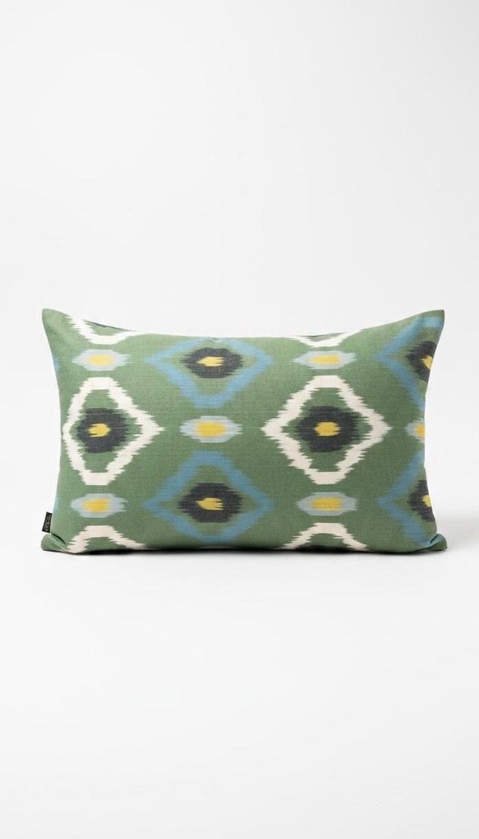 Luxury Ikat Silk Velvet Reversable Cushion Covers - Handmade Silk, Linen Back, Limited Edition Home Decor.
