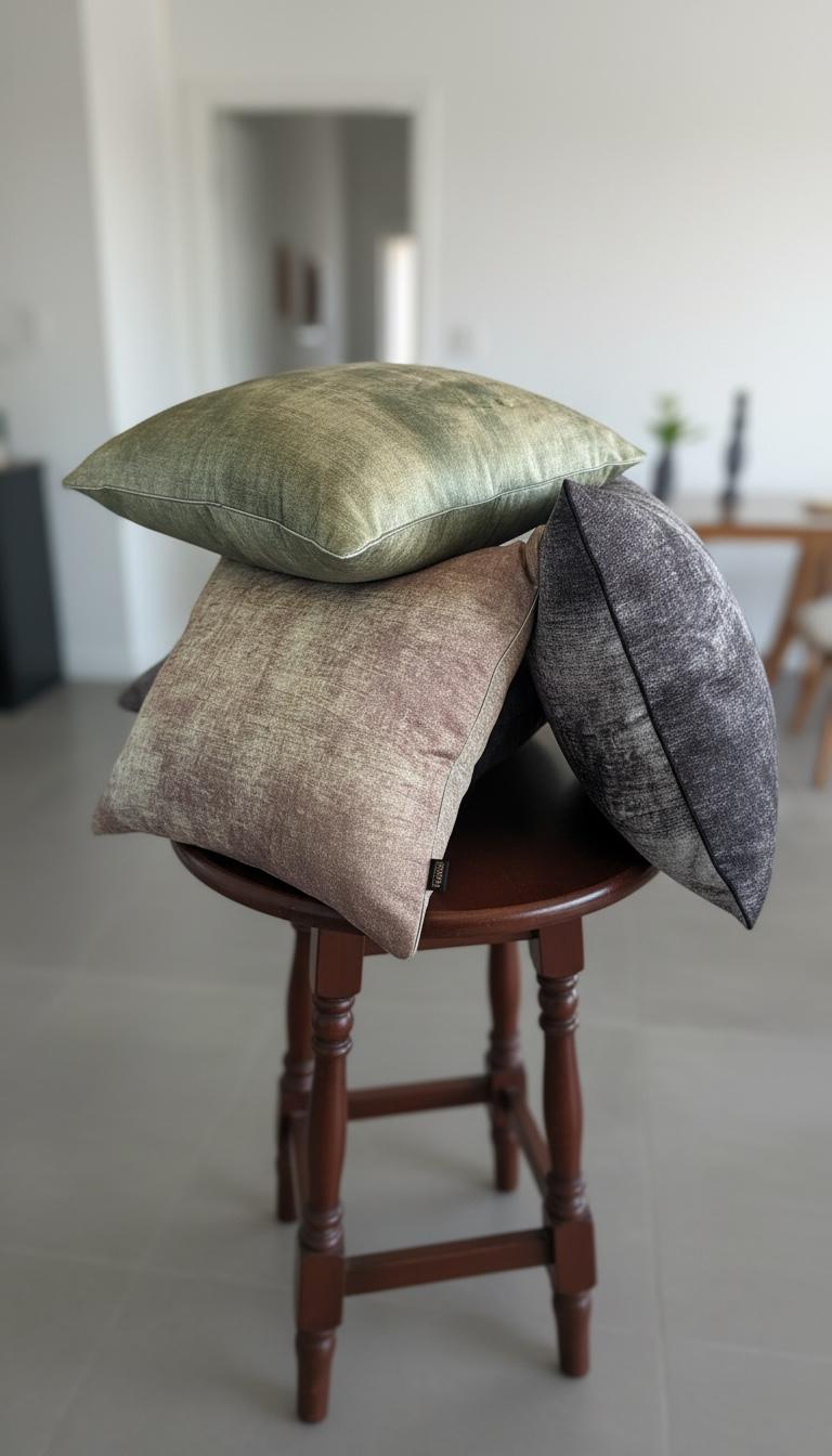 Limited edition Set of 3 , Textured abstract Design cushion , luxury fabric .