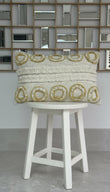 Yellow Ochre Boho tufted lumbar pillow cover-Cream Woven embroidered cushion 30x50cm-Mustard Geometric Textured pillow
