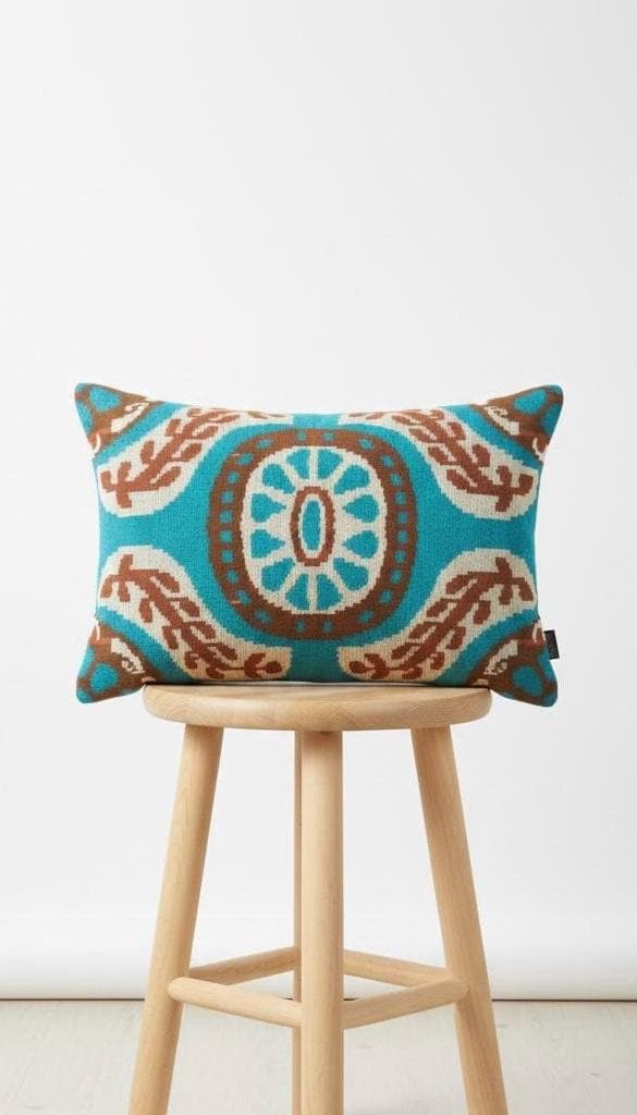 Luxury Ikat Silk Velvet Reversable Cushion Cover only - Handwoven Silk , Ikat Linen Back ,Limited Edition Home Decor.